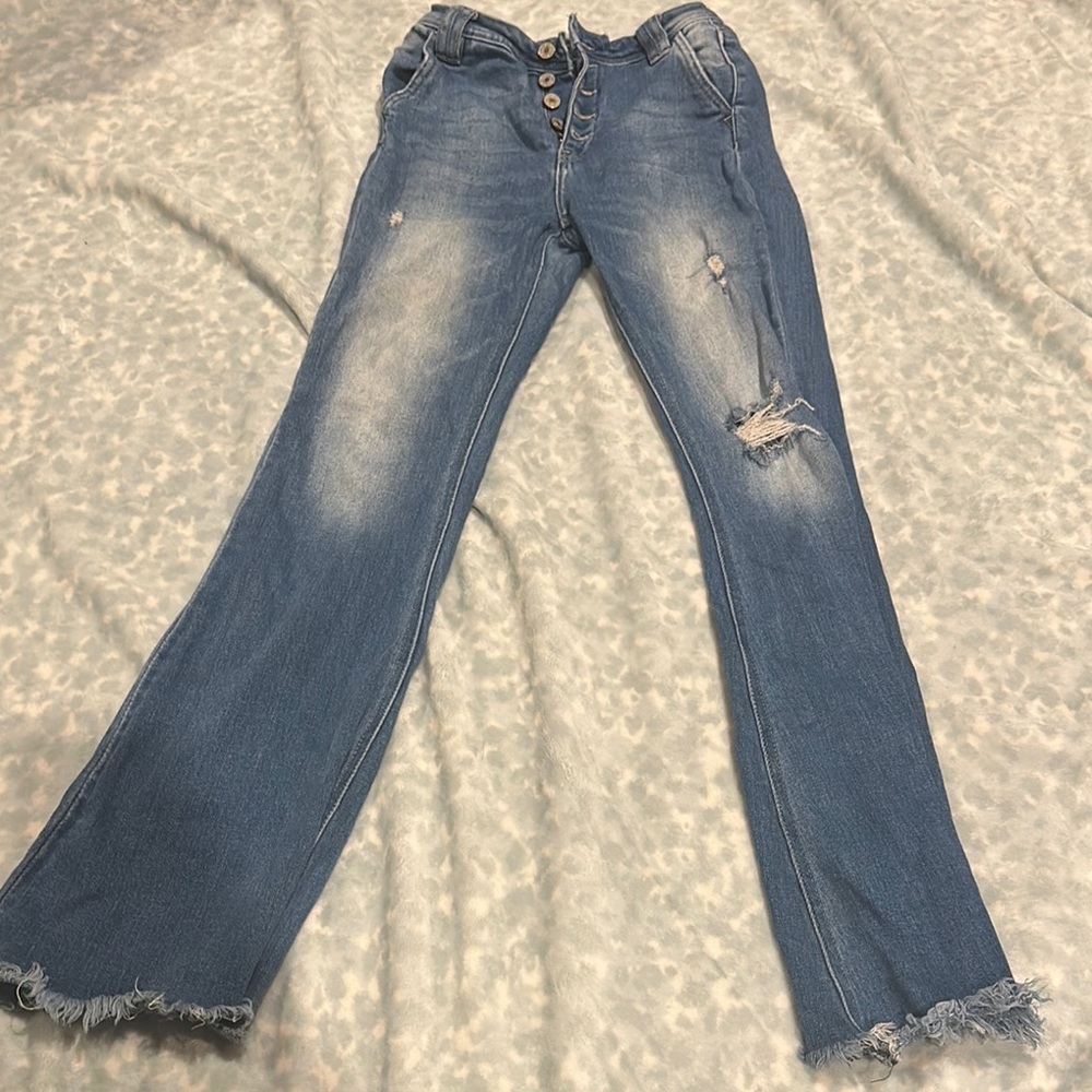 Women's Distressed Blue Jeans